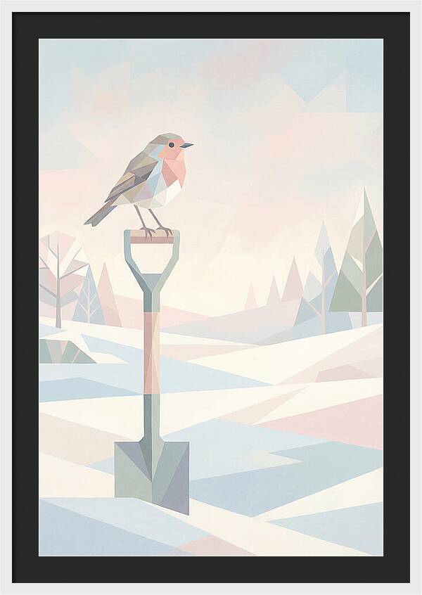 Winter Robin On Spade Handle