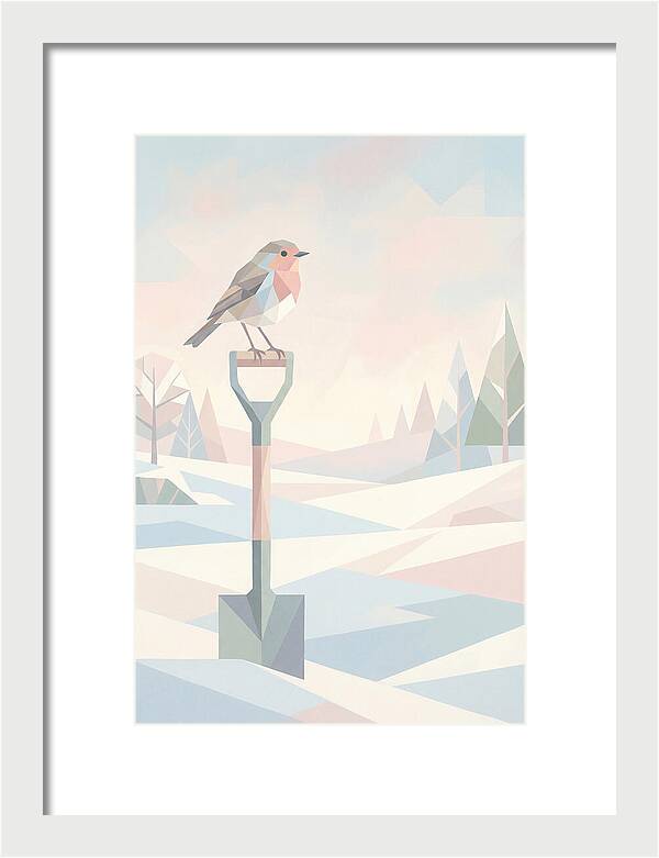 Winter Robin On Spade Handle