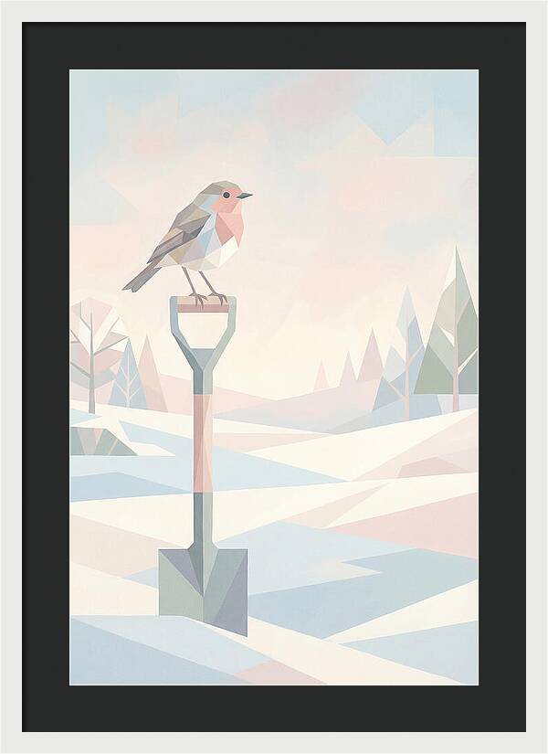 Winter Robin On Spade Handle
