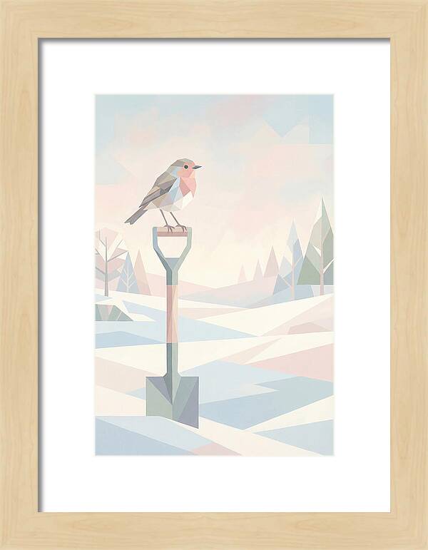 Winter Robin On Spade Handle