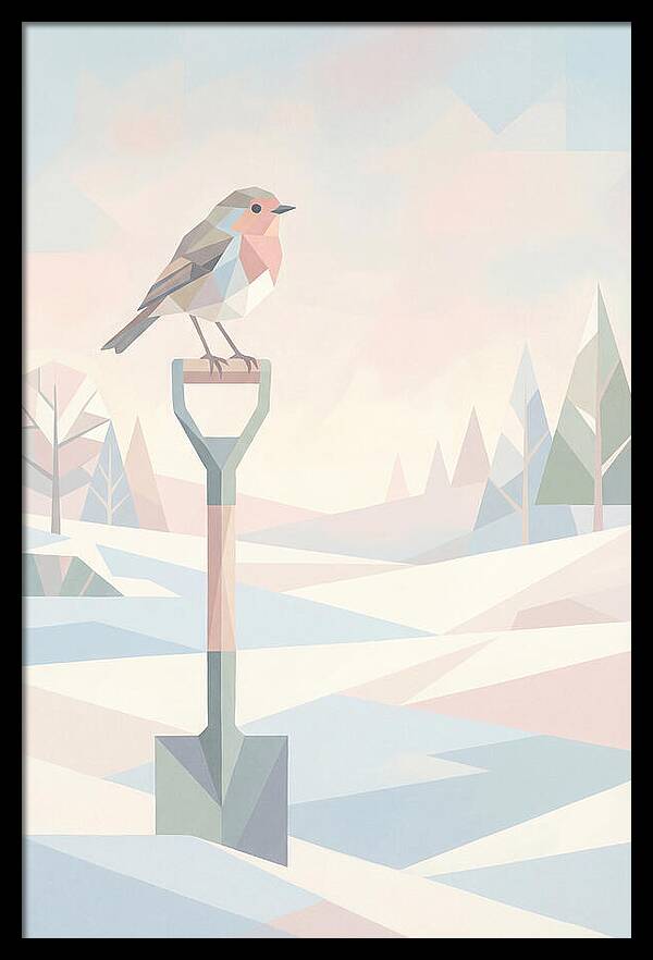 Winter Robin On Spade Handle