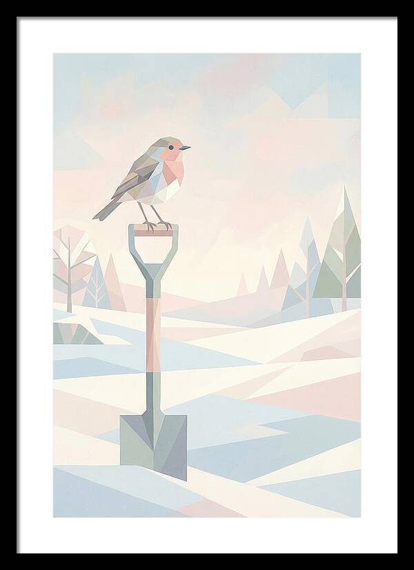 Winter Robin On Spade Handle