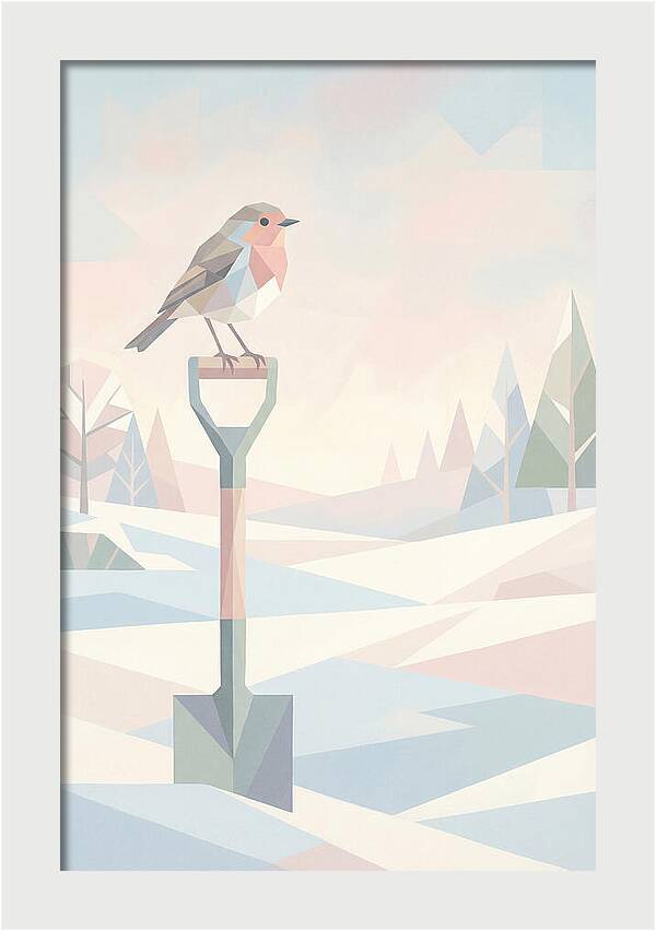 Winter Robin On Spade Handle