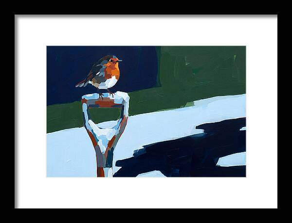 Winter Robin Perched On Snow