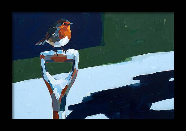 Winter Robin Perched On Snow