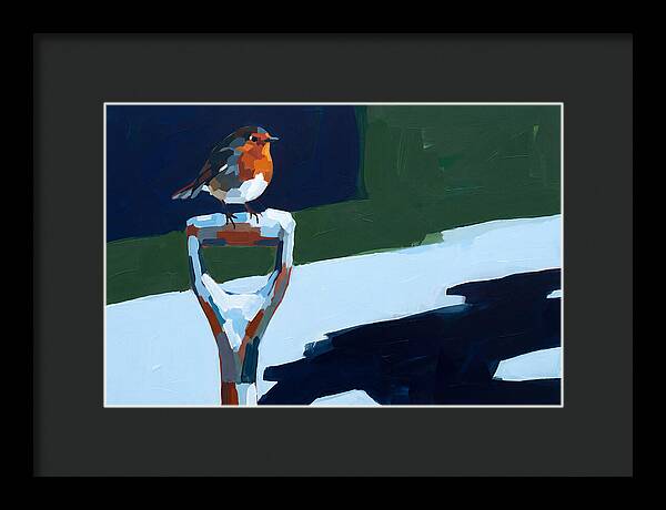 Winter Robin Perched On Snow