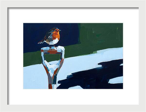 Winter Robin Perched On Snow