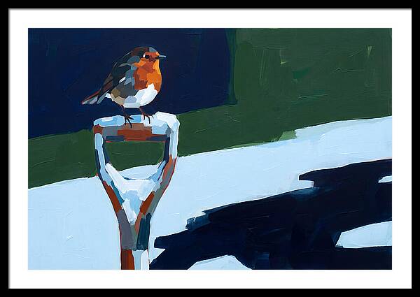 Winter Robin Perched On Snow