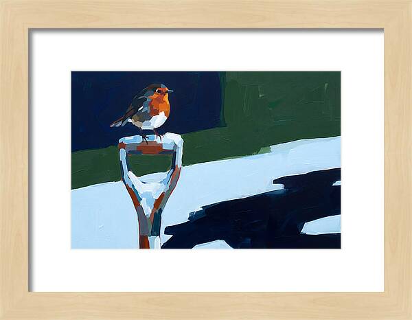 Winter Robin Perched On Snow