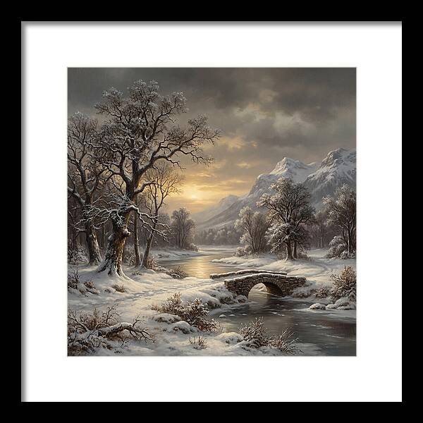 Winter Serenity Over Snowy Landscape