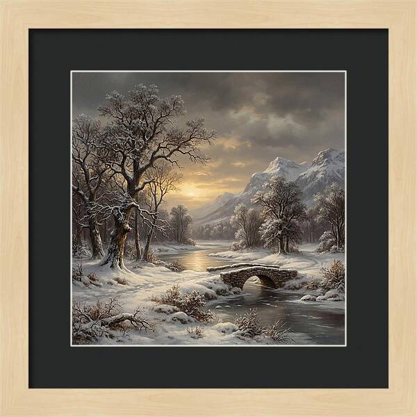 Winter Serenity Over Snowy Landscape