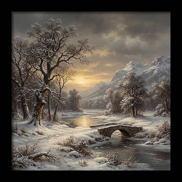 Winter Serenity Over Snowy Landscape