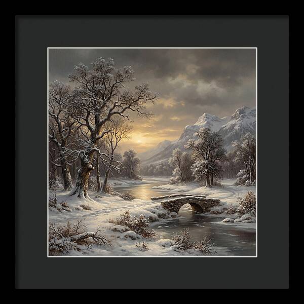 Winter Serenity Over Snowy Landscape