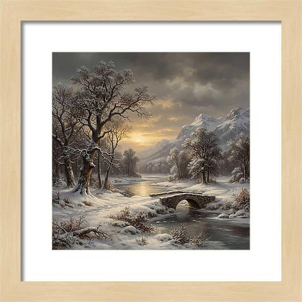 Winter Serenity Over Snowy Landscape