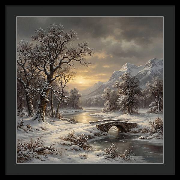 Winter Serenity Over Snowy Landscape