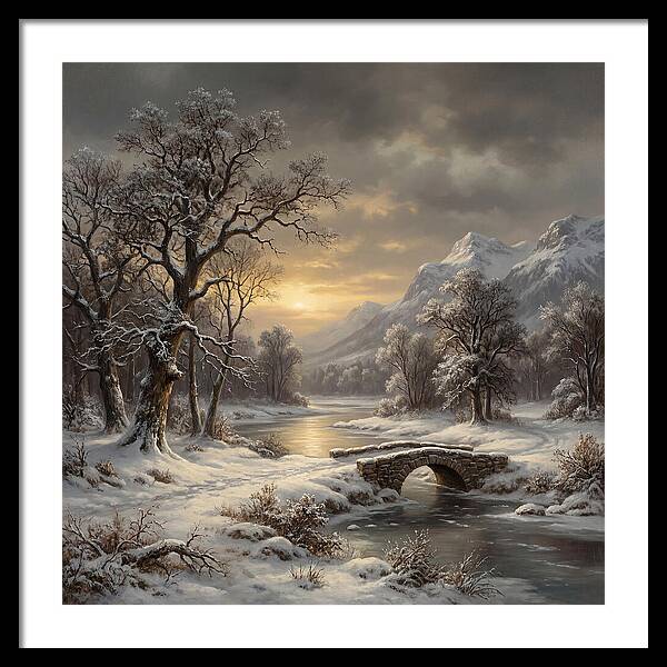 Winter Serenity Over Snowy Landscape