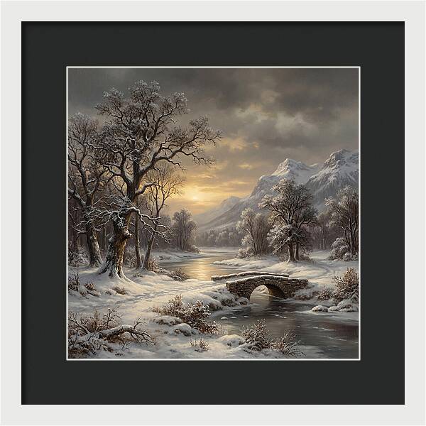 Winter Serenity Over Snowy Landscape