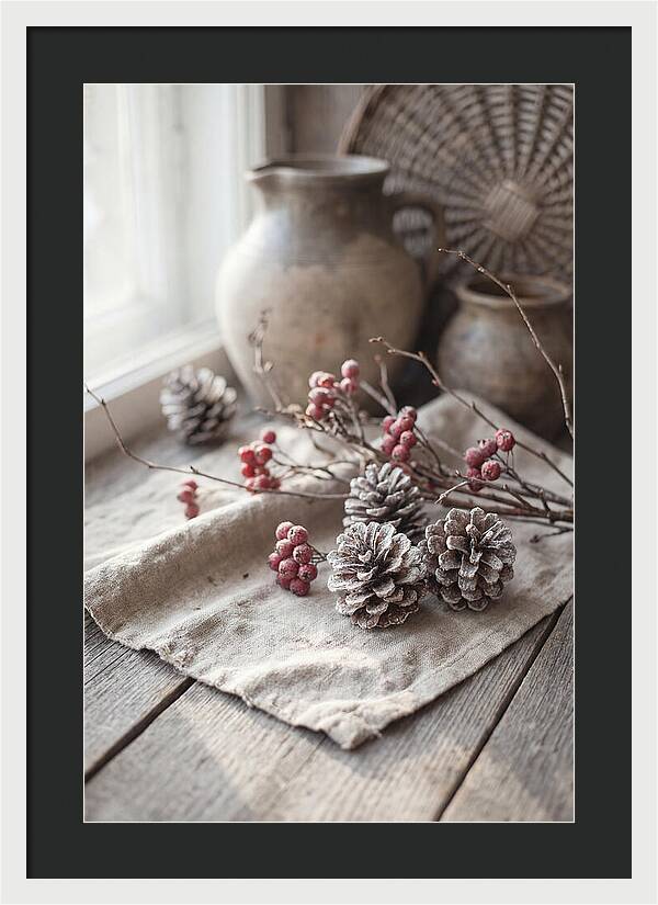 Winter Still Life With Pine Cones