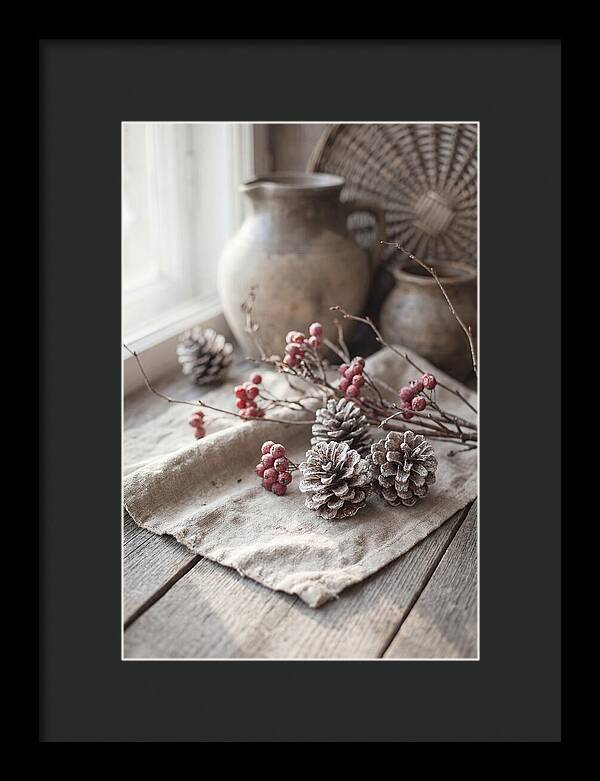 Winter Still Life With Pine Cones
