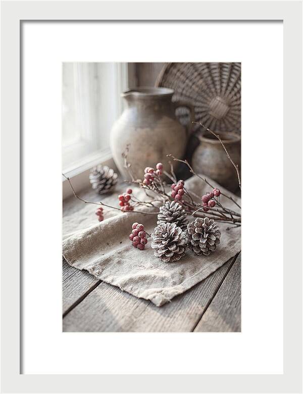 Winter Still Life With Pine Cones
