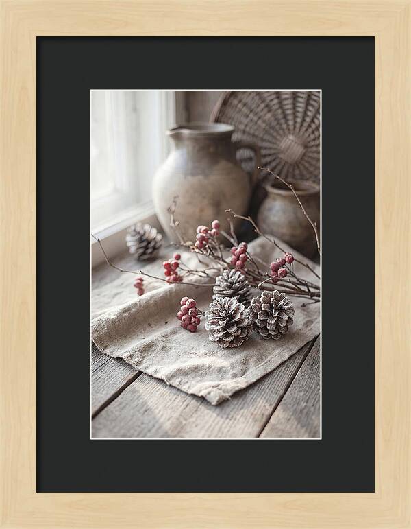 Winter Still Life With Pine Cones