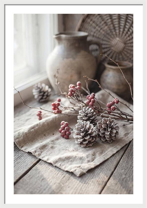 Winter Still Life With Pine Cones