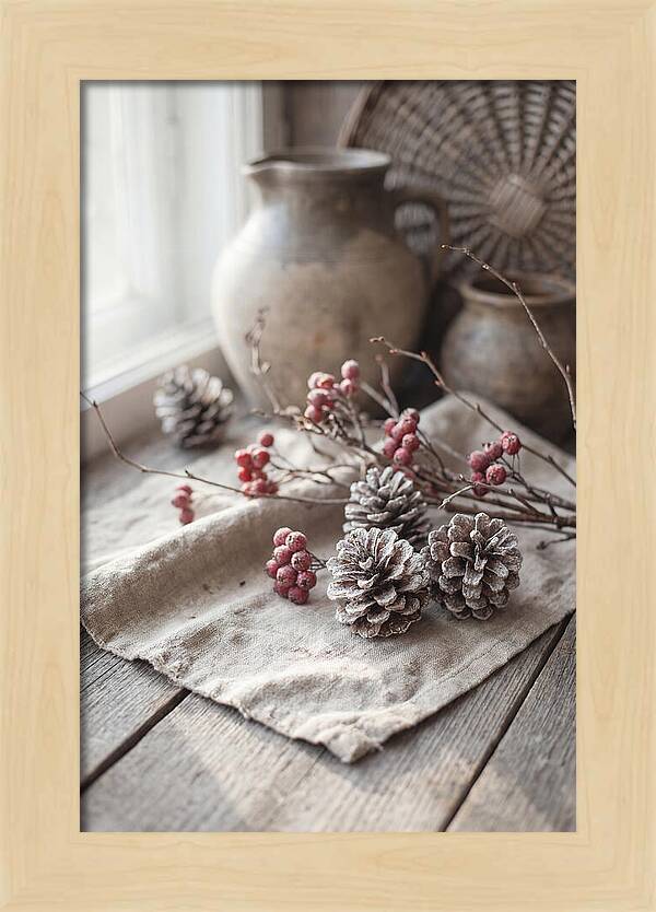 Winter Still Life With Pine Cones