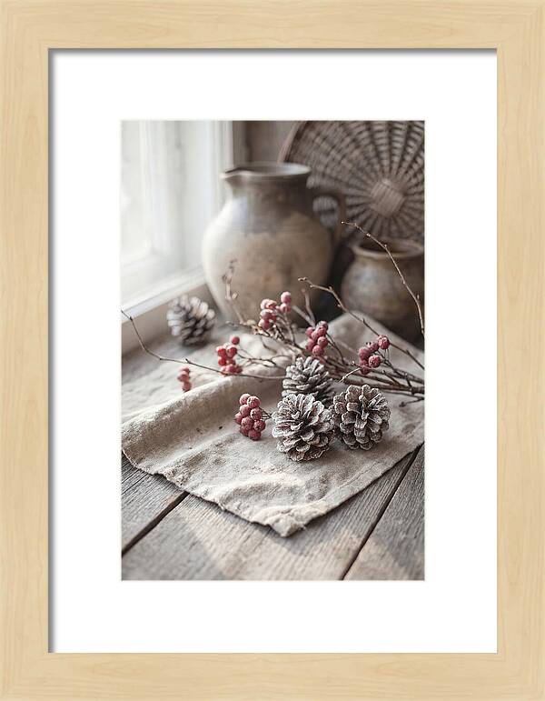 Winter Still Life With Pine Cones