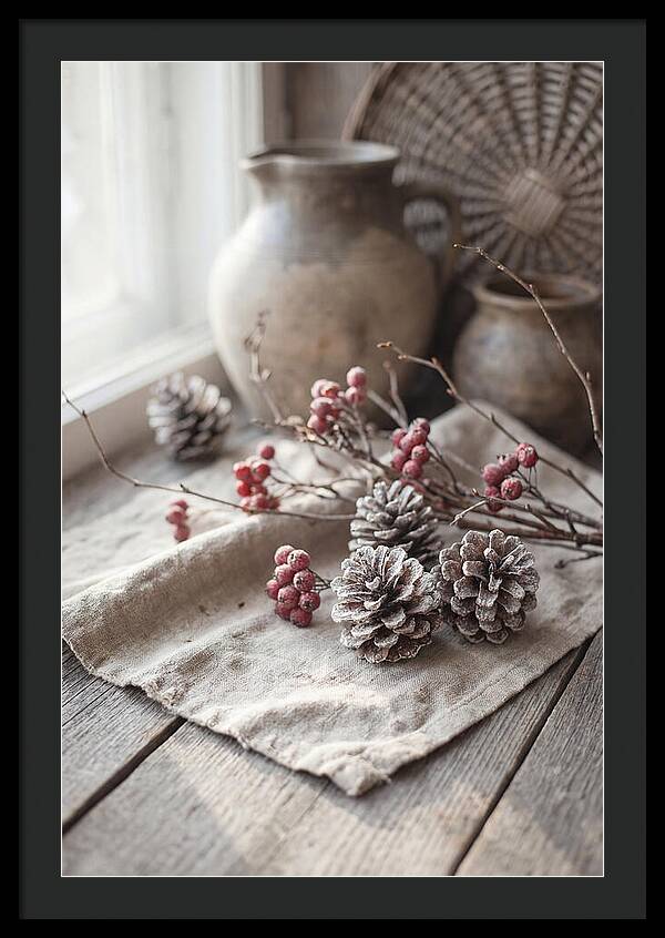 Winter Still Life With Pine Cones