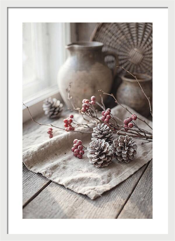 Winter Still Life With Pine Cones