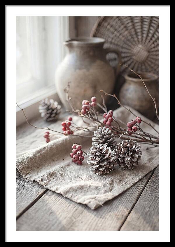 Winter Still Life With Pine Cones