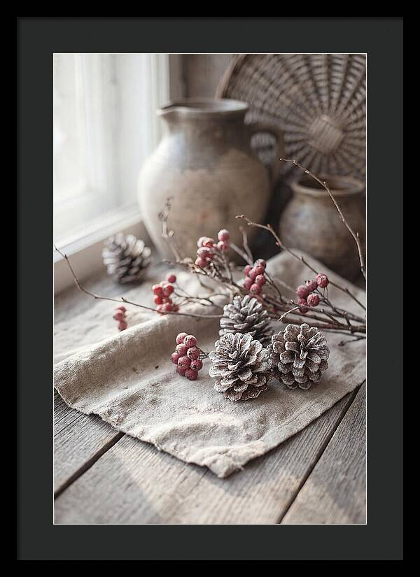 Winter Still Life With Pine Cones
