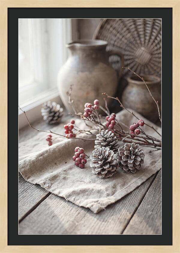 Winter Still Life With Pine Cones