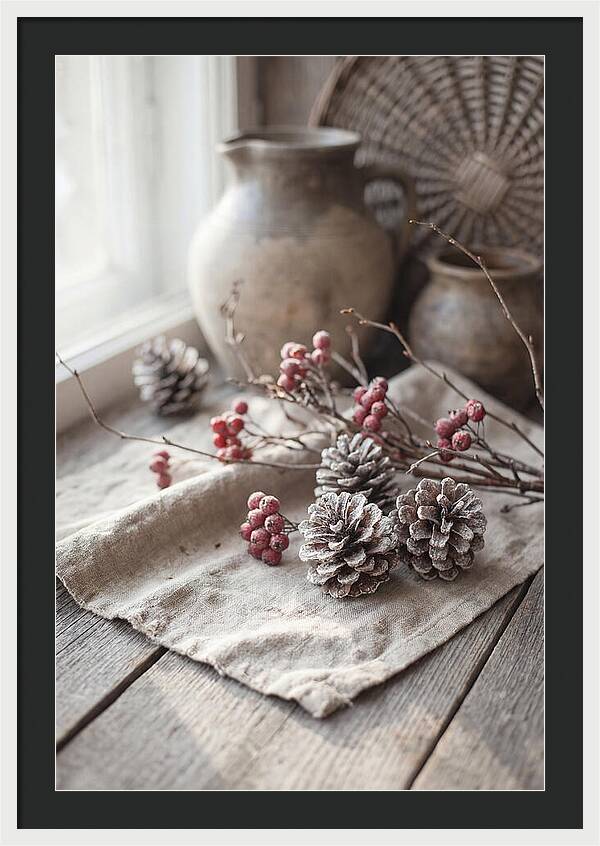 Winter Still Life With Pine Cones