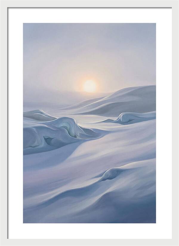 Winter Sun Over Snowy Landscape