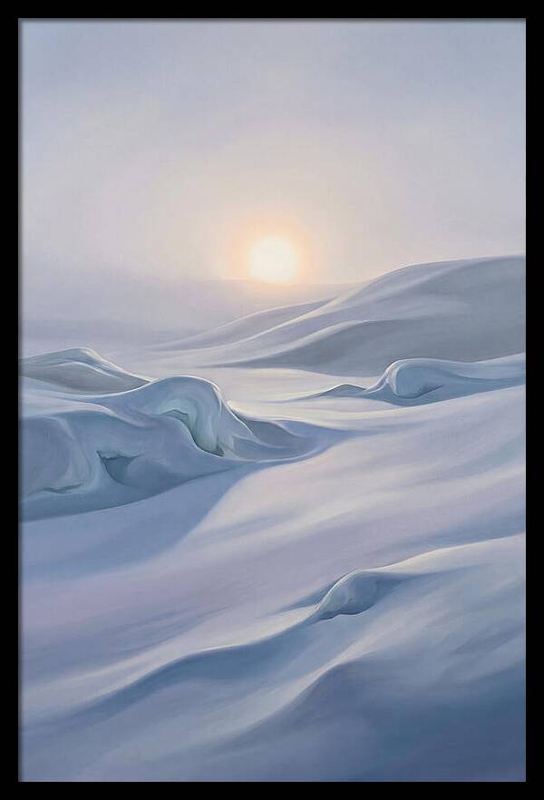 Winter Sun Over Snowy Landscape