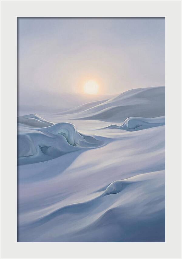 Winter Sun Over Snowy Landscape