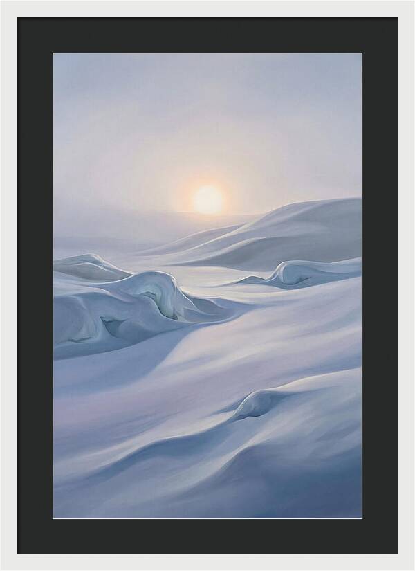 Winter Sun Over Snowy Landscape