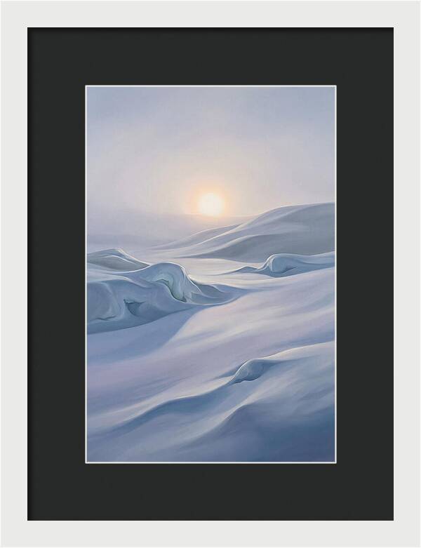 Winter Sun Over Snowy Landscape