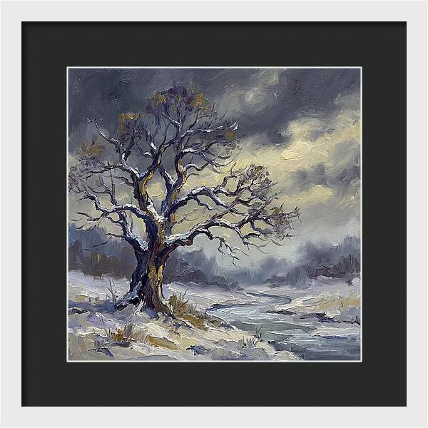 Winter Tree In A Snowy Landscape