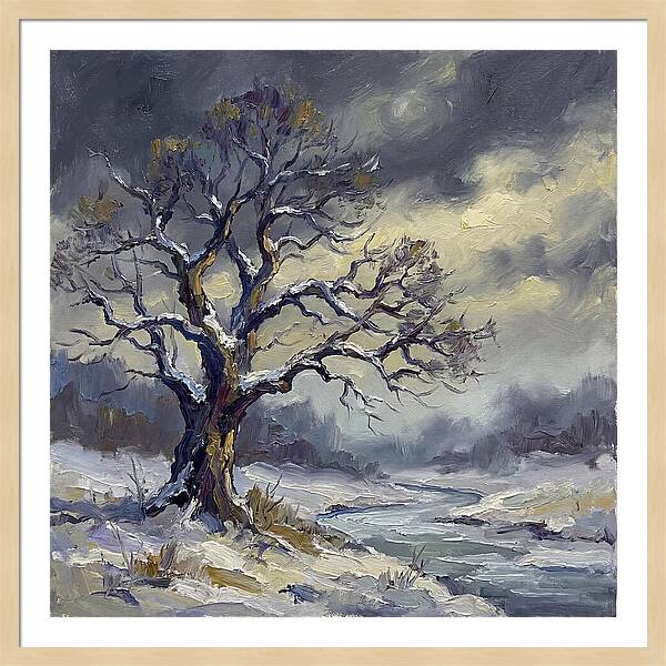 Winter Tree In A Snowy Landscape