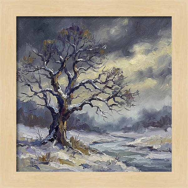 Winter Tree In A Snowy Landscape