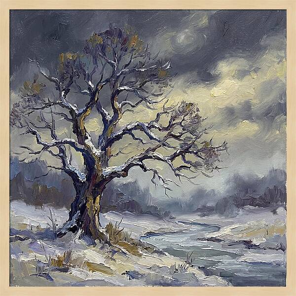 Winter Tree In A Snowy Landscape