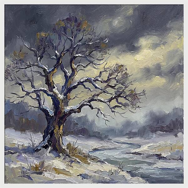 Winter Tree In A Snowy Landscape