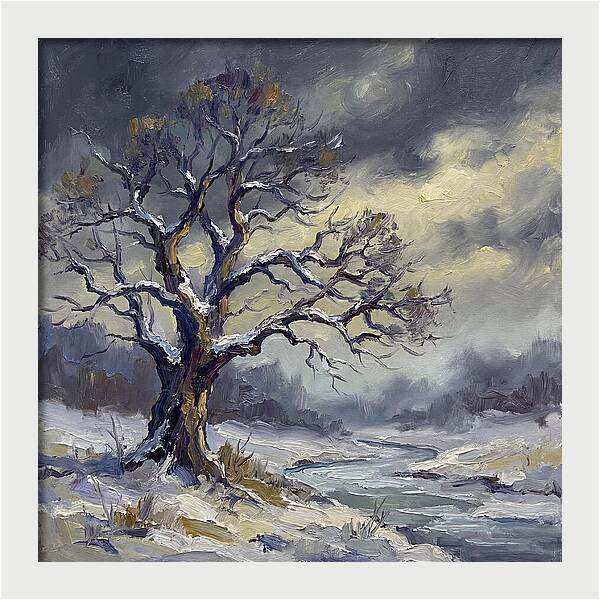 Winter Tree In A Snowy Landscape