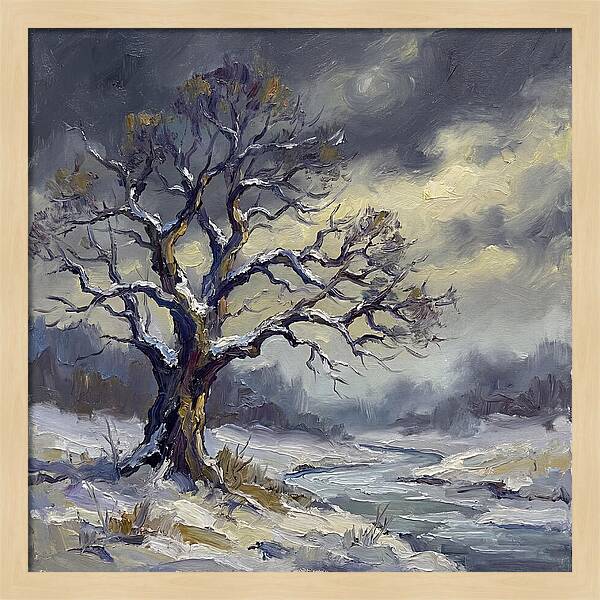 Winter Tree In A Snowy Landscape