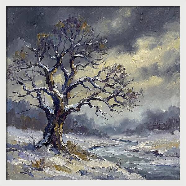 Winter Tree In A Snowy Landscape