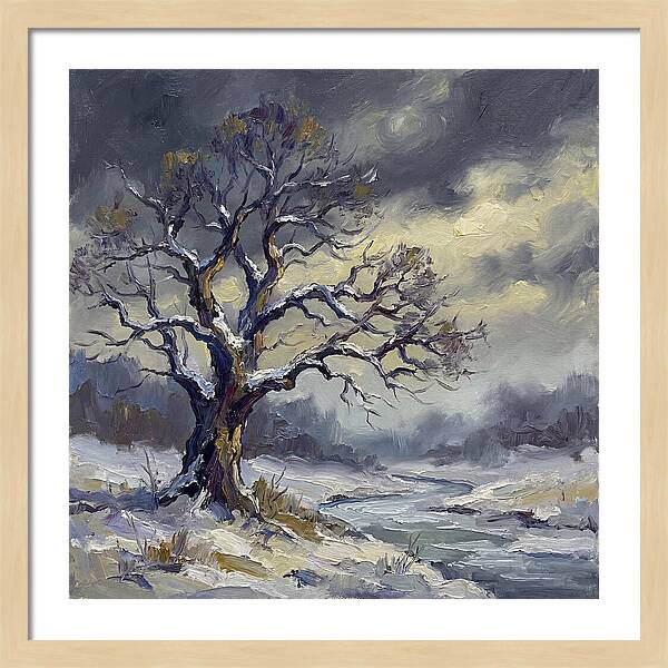 Winter Tree In A Snowy Landscape