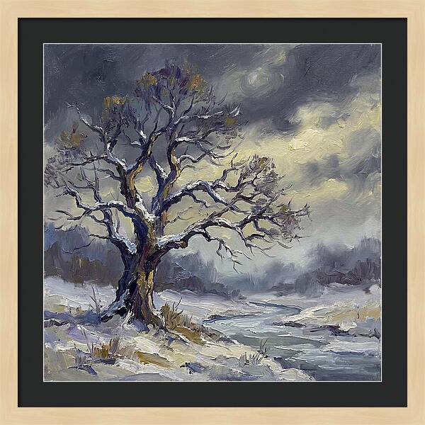 Winter Tree In A Snowy Landscape