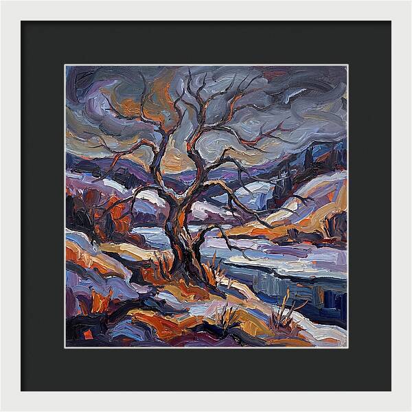 Winter Tree In Expressionist Style